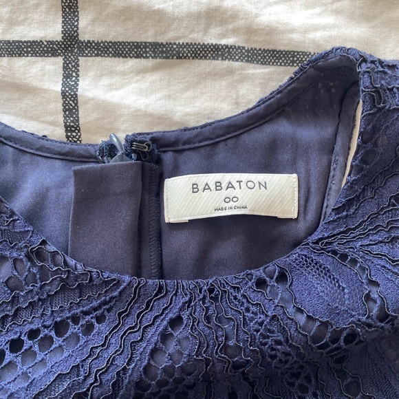 Aritzia Babaton Navy Blue Henry Lace Dress - Picture 3 of 4